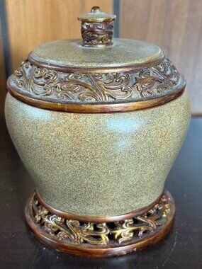Avalon Encino India Ink Jar Cotton Ball or Swab Storage Container - EUC